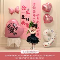 渡鹊桥 10岁公主生日背景布挂布条幅女孩儿童派对场景布置仪式感装饰5十6 9岁公主条幅+气球