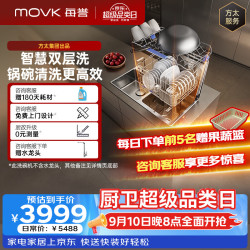 每誉 水槽式洗碗机YU10双层锅碗同洗80L大容量蒸汽除菌不锈钢水槽一级水效