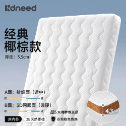 KIDSNEED 床垫婴儿天然椰棕乳胶新生儿宝宝儿童床垫子冬夏两用幼儿园可 杜帮双芯乳胶款 105*60cm