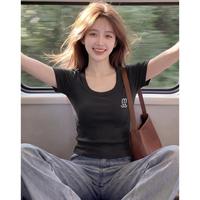 PASS 2026新款正肩显瘦百搭通勤短款精致上衣女夏