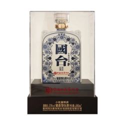 国台 景德镇双耳青花瓷 53度 酱香型白酒 500mL 礼盒装（2瓶送礼袋）