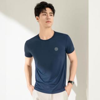 雅鹿 夏季新款薄男士t恤短袖高档品牌亲肤弹力男式t恤男