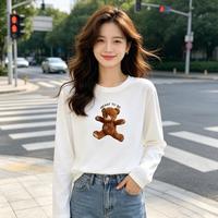 限尺码：卡拉美拉 女式长袖圆领T恤简约休闲百搭打底上衣t恤女