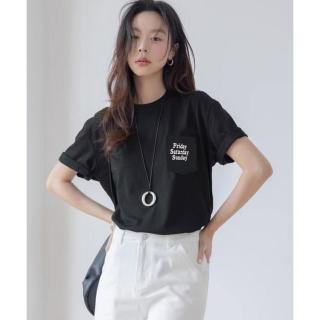 真维斯 减龄字母印花贴袋圆领短袖T恤女夏季减龄休闲宽松舒适百搭上衣女