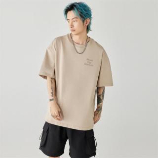 MPUX 模糊字母印花休闲圆领套头短袖T恤男女同款