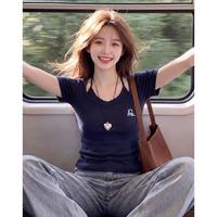 PASS 2026新款显白显瘦短款挂脖纯欲辣妹感短袖夏装女
