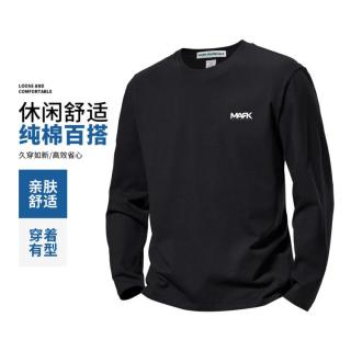 马克华菲 秋季户外长袖印花运动圆领透气徒步打底衫上衣T恤