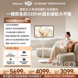 海信 X8 Pro 4K长续航柔光护眼屏 平板电视 WiFi版 MT8195 大白 256GB 8GB