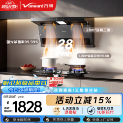 万和 油烟机顶侧双吸套装27风量5.2KW燃气灶具WL877 B9L50(天然气)