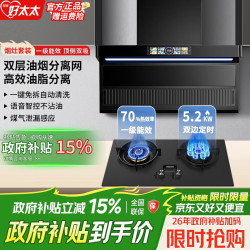 旺厨好太太 油烟机燃气灶套装直流变频家用大吸力一级能效静音顶侧双吸抽油烟机灶具套装
