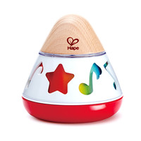 Hape 婴儿玩具 木质不倒翁拨浪鼓摇铃男女宝宝安抚玩具 E0332旋转音符八音盒