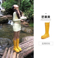 骆驼 女鞋雨神雨靴经典英伦户外休闲防水防滑骑士靴涉水长筒靴雨鞋