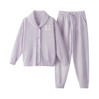 蕉内 绒绒5系 半边绒加绒加厚 女士开衫家居服套装