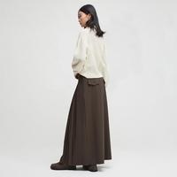 播 高腰垂坠感百褶裙女春夏时尚气质a字半身裙