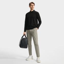 FILA 男装男式运动休闲Polo衫男士基础通勤针织长袖衫
