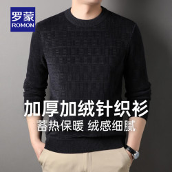 罗蒙 男士秋冬新款中老年商务厚毛衣