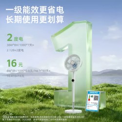 奥克斯 电风扇静音家用卧室一级能效风扇新款直流变频大风力落地扇