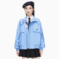 A21 女装时尚休闲棒球外套2022春夏新款立领长袖开衫减龄外套ins潮