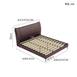 顾家家居 B215 S级半青皮 空境白床架+撑腰0胶MAX床垫 1.8*2米