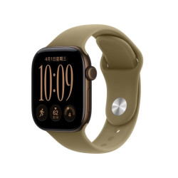 Apple Watch Series 12 智能手表 42mm GPS版  深古铜色铝金属表壳 橄榄色运动型表带 M/L 教育优惠