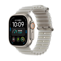 Apple Watch Ultra 4 智能手表蜂窝版49毫米原色钛金属表壳半透明灰色海洋表带均码 MJC84CH/B