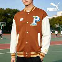 百亿补贴：PUMA 拼色字母图案休闲单排扣透气跑步夹克男女同款625797-81