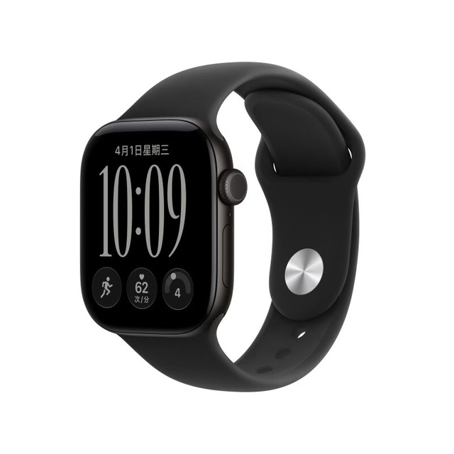 Apple Watch Series 12 智能手表 42mm GPS版  黑色铝金属表壳 黑色运动型表带 M/L