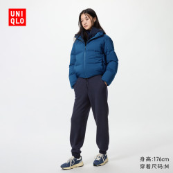优衣库 舒适长裤/加长款女装休闲裤宽松保暖481416 69 藏青色 XS