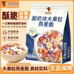 松鼠驿站 酸奶大果粒燕麦片520g即食营养谷物早餐食品冲饮燕麦脆