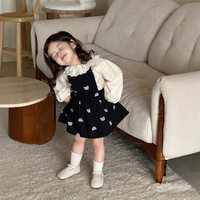 妞宝 女童秋季衣服2026早秋装韩版童装儿童套装女宝宝牛仔背带裙两件套