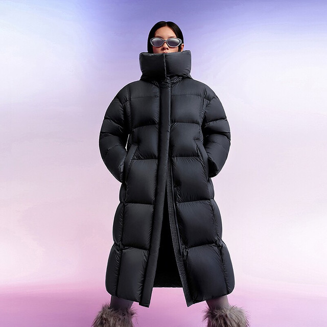 波司登 泡芙系列 可脱卸帽拉链长款羽绒服 B250243108（含绒量90%）