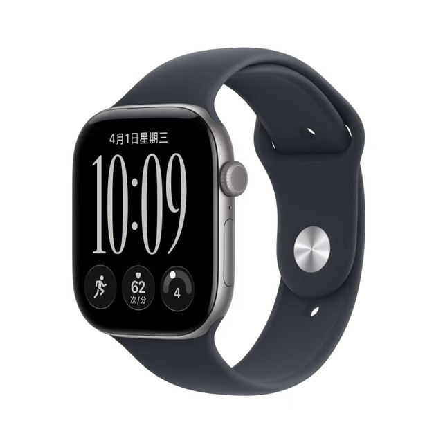 Apple Watch Series 12 智能手表 46mm GPS版  深空灰色铝金属表壳 海军蓝色运动型表带 S/M