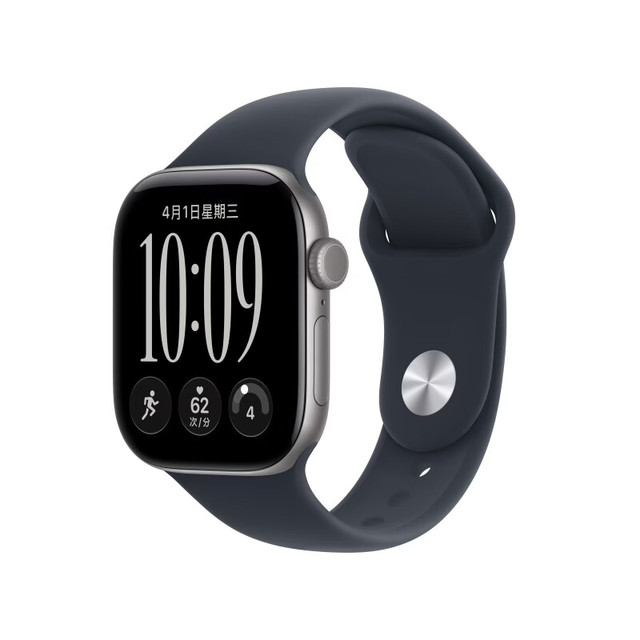 Apple Watch Series 12 智能手表 42mm GPS版  深空灰色铝金属表壳 海军蓝色运动型表带 M/L 教育优惠