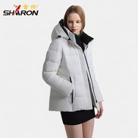 雪伦 立领羽绒服   女士氛围感短款修身可拆卸双层帽冬季24325