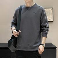安踏 运动卫衣男士春季透气圆领基础纯色训练通勤打底上衣
