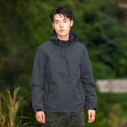 罗蒙 运动外套男春秋潮流百搭纯色防风连帽上衣男士休闲夹克