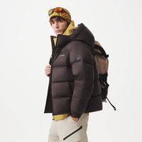 坦博尔 面包服休闲百搭男士加厚保暖连帽羽绒服TA5560339D 枫迹咖 L (175)