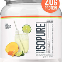 ISOPURE 清爽乳清蛋白粉 20g高蛋白 芒果青柠味 低碳水无糖 健身增肌