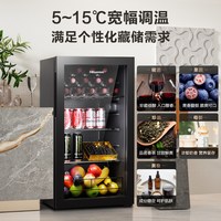 海信 93立式冰柜冰吧家用小冰箱一级能效红酒柜茶叶柜低噪冷藏冷柜