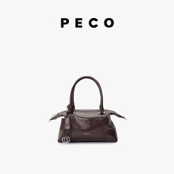 PECO 小丑饺子包小号2026年秋季新款油蜡羊皮单肩斜挎手拎波士顿包