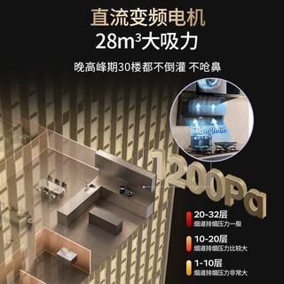 华帝 K9+308 小飞翼pro 7字形顶侧双吸 变频28m³/min 烟灶套装