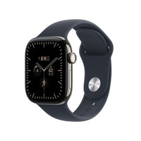 Apple Watch Series 12 智能手表 42mm 蜂窝版 原色钛金属表壳 海军蓝色运动型表带 S/M