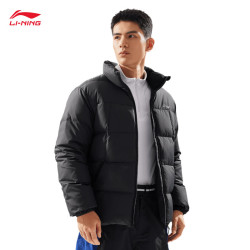 李宁 防泼水保暖科技短羽绒服男子冬季时尚健身休闲运动外套AYMV769