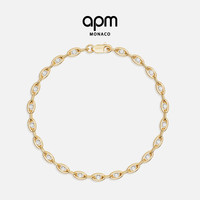 APM Monaco 金黄色Enchaîné情侣手链男女款 生日礼物