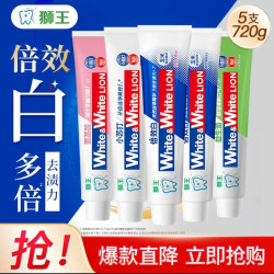 狮王 倍效白缤纷大白系列 含氟牙膏组合装 5支 共720克