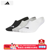 adidas 袜子男袜女袜 休闲袜舒适透气运动袜子弹力船袜三双装健身训练袜