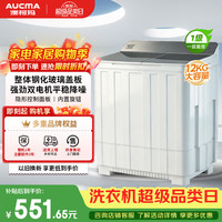 澳柯玛 12kg公斤半自动老式双缸双桶洗衣机  一级能效宿舍家用大容量京东自营AP120F01SP