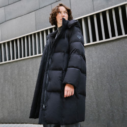 坦博尔 303g充绒量 鹅绒绒羽绒服可脱卸帽女外套TBF530858D