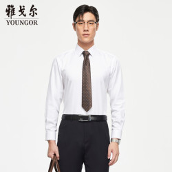 雅戈尔 VLTP124854BFY 全棉免烫长袖衬衫 白色 41