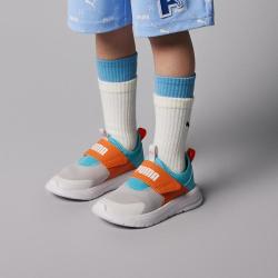 PUMA 轻便透气 儿童运动鞋  灰色-橘色-彪马白-蓝绿色 31